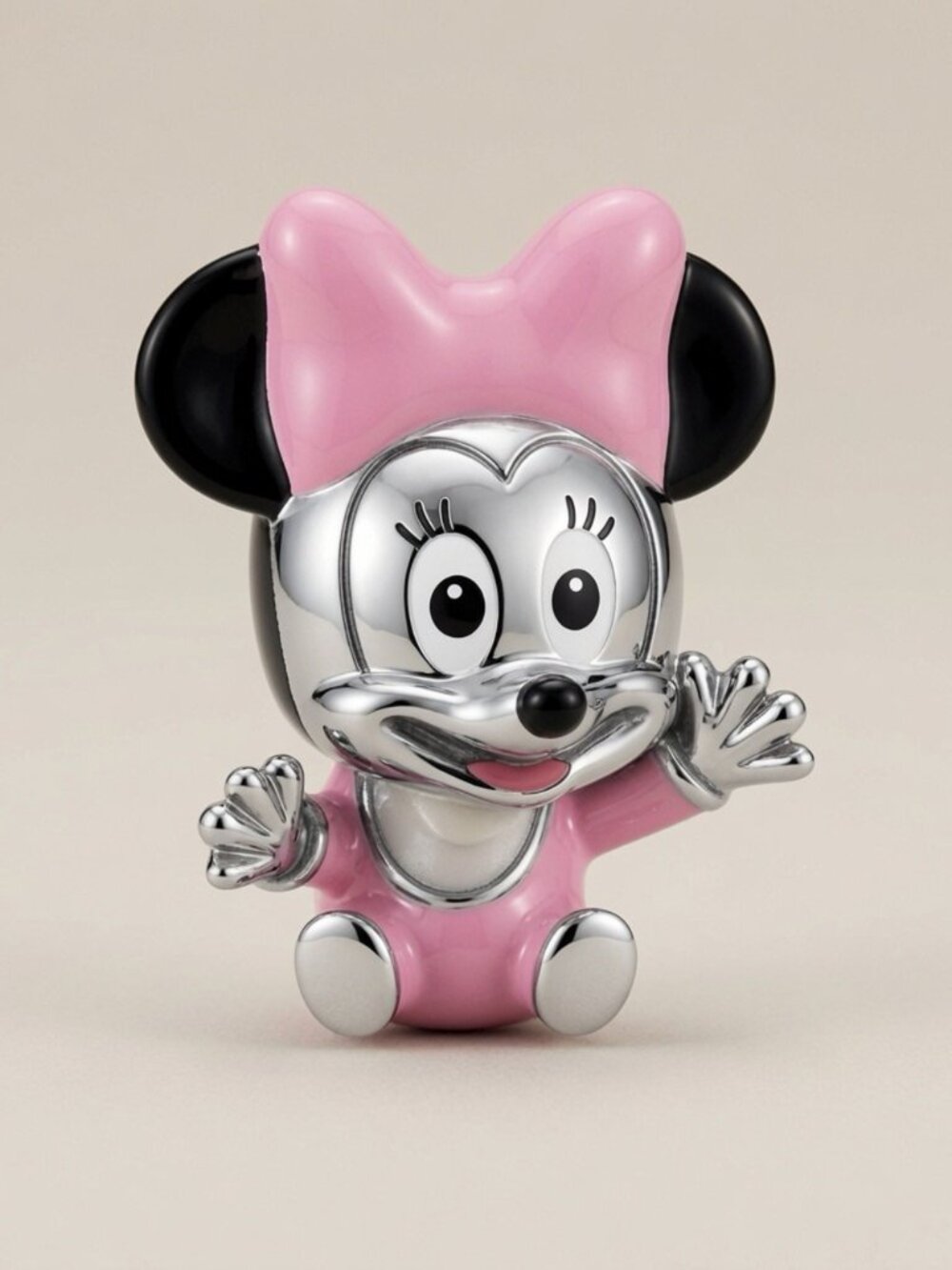 Pink and Silver Minnie Mouse charm compatible with Pandora bracelet